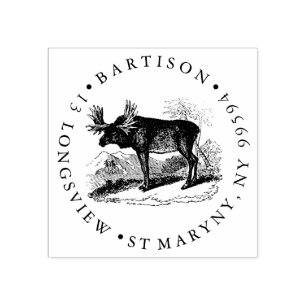 Moose ROUND RETURN ADRES Rubberstempel