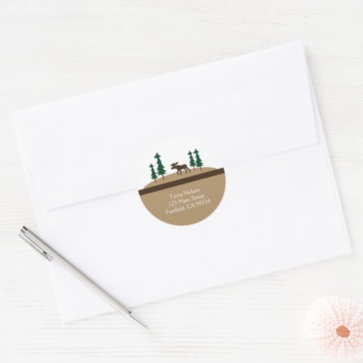 MOOSE Rustic Lodge Retouradres Stickers (Envelop)