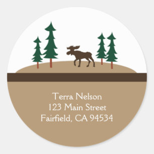 MOOSE Rustic Lodge Retouradres Stickers
