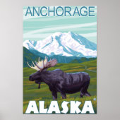 Moose Scene - Anchorage, Alaska Poster (Voorkant)