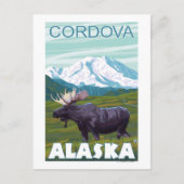 Moose Scene - Cordova, Alaska Briefkaart (Voorkant)