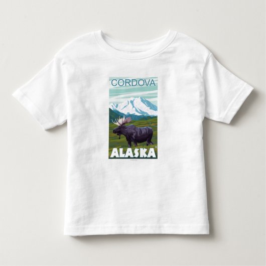 Moose Scene - Cordova, Alaska Kinder Shirts (Voorkant)