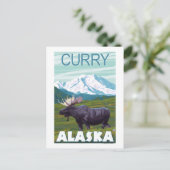 Moose Scene - Curry, Alaska Briefkaart (Staand voorkant)