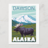 Moose Scene - Dawson, Alaska Briefkaart (Voorkant)