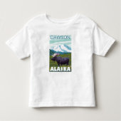 Moose Scene - Dawson, Alaska Kinder Shirts (Voorkant)