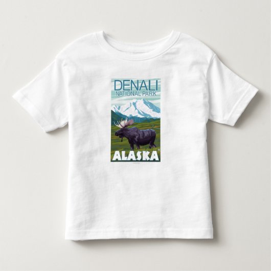 Moose Scene - Denali National Park, Alaska Kinder Shirts (Voorkant)