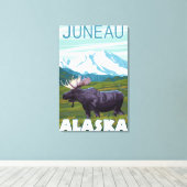Moose Scene - Juneau, Alaska Canvas Afdruk (Insitu (Houten vloer))