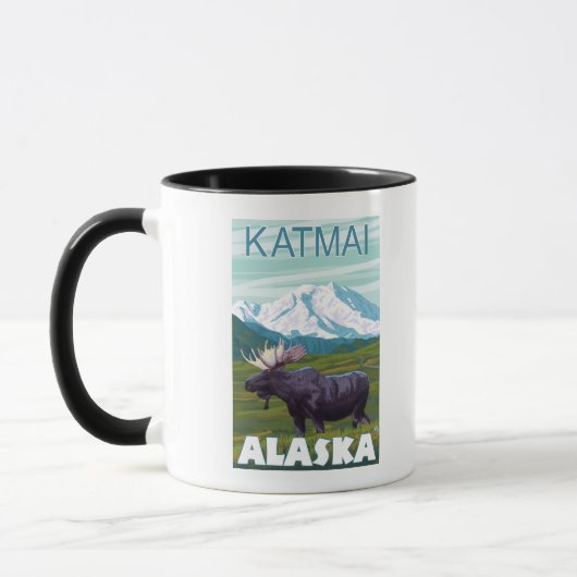 Moose Scene - Katmai, Alaska Mok (Links)