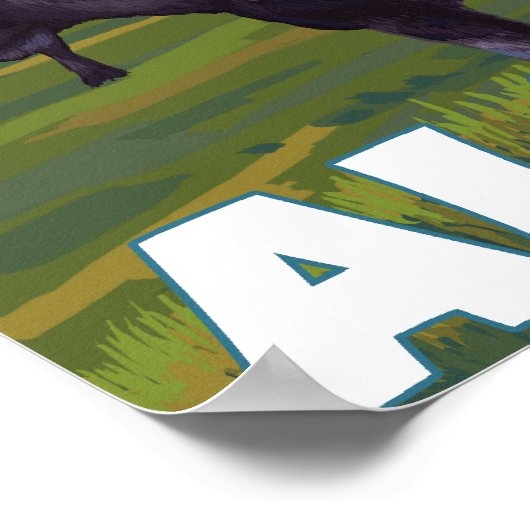 Moose Scene - Katmai, Alaska Poster (Hoek)