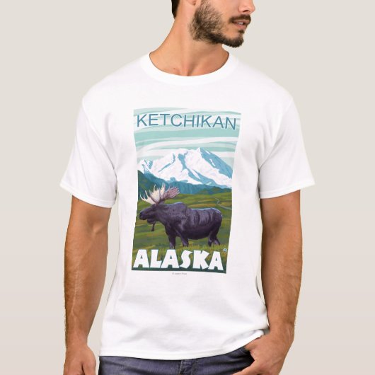 Moose Scene - Ketchikan, Alaska T-shirt (Voorkant)