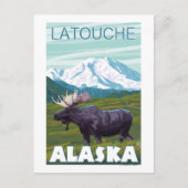 Moose Scene - Latouche, Alaska Briefkaart (Voorkant)