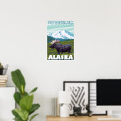 Moose Scene - Petersburg, Alaska Poster (Thuiskantoor)