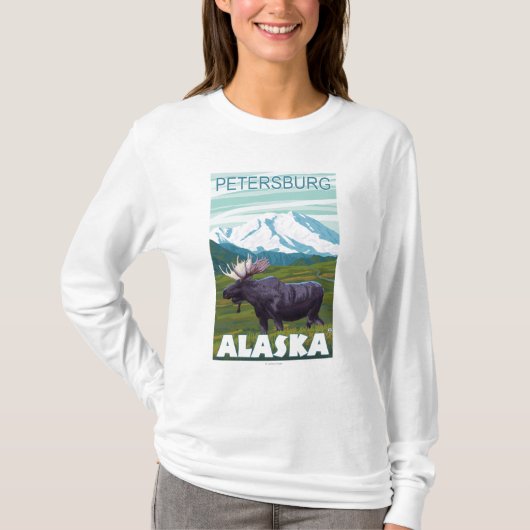 Moose Scene - Petersburg, Alaska T-shirt (Voorkant)