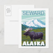 Moose Scene - Seward, Alaska Briefkaart (Voorkant / Achterkant)