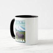 Moose Scene - Sitka, Alaska Mok (Voorkant links)