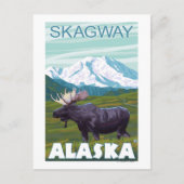 Moose Scene - Skagway, Alaska Briefkaart (Voorkant)