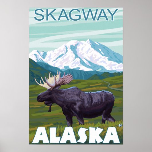 Moose Scene - Skagway, Alaska Poster (Voorkant)