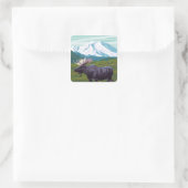 Moose Scene - Wrangell, Alaska Vierkante Sticker (Tas)