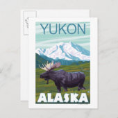 Moose Scene - Yukon, Alaska Briefkaart (Voorkant / Achterkant)