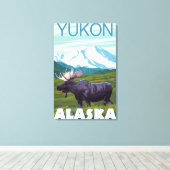 Moose Scene - Yukon, Alaska Canvas Afdruk (Insitu (Houten vloer))