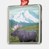Moose Scene - Yukon, Alaska Metalen Ornament (Links)
