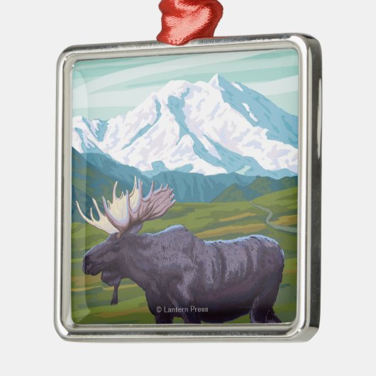 Moose Scene - Yukon, Alaska Metalen Ornament (Links)