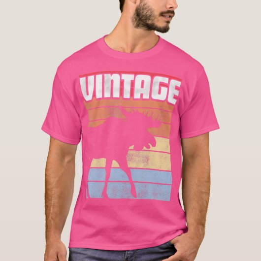 Moose Shirt Gift Retro Style Mountain Camp (Voorkant)