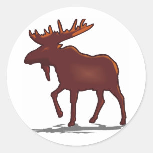Moose Shirten en geschenken 129 Ronde Sticker