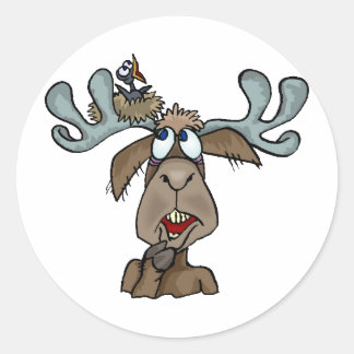 Moose Shirten en geschenken 65 Ronde Sticker