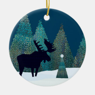 Moose Silent Night Wonder Keramisch Ornament