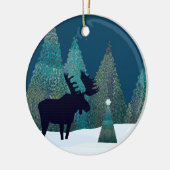 Moose Silent Night Wonder Keramisch Ornament (Links)