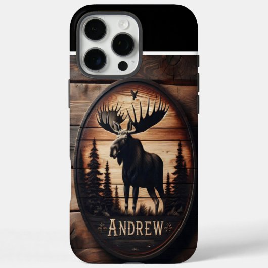 Moose Silhouet houten bord Case-Mate iPhone Case (Achterkant)