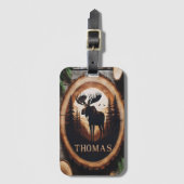 Moose Silhouet houten teken Bagagelabel (Voorkant (verticaal))