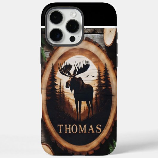 Moose Silhouet houten teken Case-Mate iPhone Case (Achterkant)