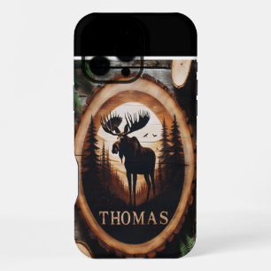 Moose Silhouet houten teken iPhone 16 Pro Max Hoesje