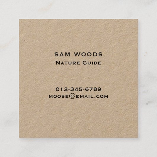 Moose Silhouet | In het wild levende dieren in de  Vierkante Visitekaartje (Achterkant)