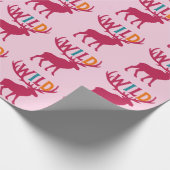 Moose silhouet kunst met wilde gewei typografie cadeaupapier (Hoek)