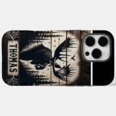 Moose silhouet op hout Case-Mate iPhone case (Achterkant (horizontaal))