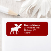 Moose Silhouet Rood en Wit Retouradres Etiket (Insitu)
