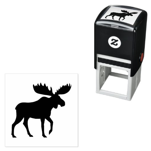 Moose Silhouet | Wilde dieren | Wilde dieren Zelfinktende Stempel (In situ)