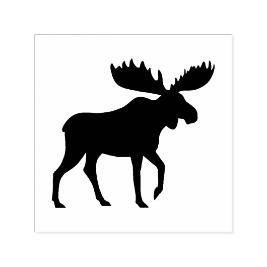 Moose Silhouet | Wilde dieren | Wilde dieren Zelfinktende Stempel (Design)