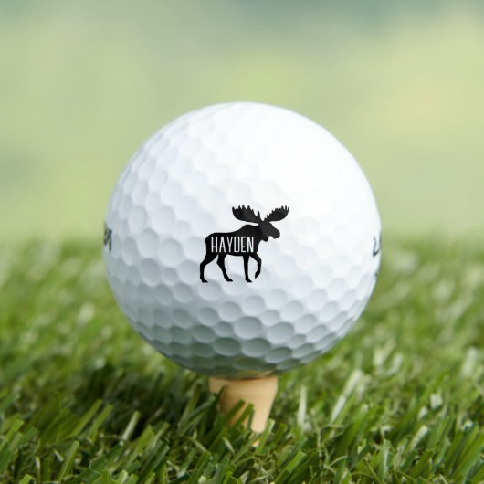 Moose Silhouette Aangepaste naam Wildlife Wild Ani Golfballen (Insitu Shirt)