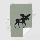 Moose Silhouette Aangepaste naam Wildlife Wild Ani Golfhanddoek (Insitu)