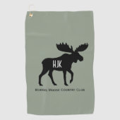 Moose Silhouette Aangepaste naam Wildlife Wild Ani Golfhanddoek (Voorkant)