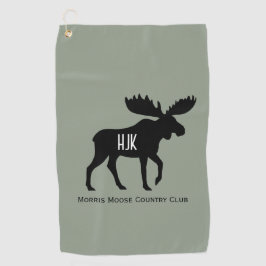 Moose Silhouette Aangepaste naam Wildlife Wild Ani Golfhanddoek