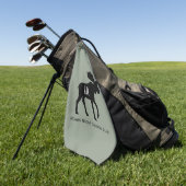 Moose Silhouette Aangepaste naam Wildlife Wild Ani Golfhanddoek (Groen)