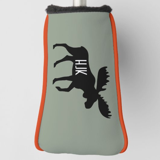 Moose Silhouette Aangepaste naam Wildlife Wild Ani Golfheadcover (Draai 90)