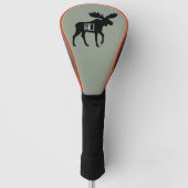 Moose Silhouette Aangepaste naam Wildlife Wild Ani Golfheadcover (Voorkant)