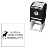 Moose Silhouette Address Self-Inking Stamp Zelfinktende Stempel (In situ)