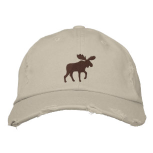Moose Silhouette Cool Outdoor Enthusiast Hiker Geborduurde Pet